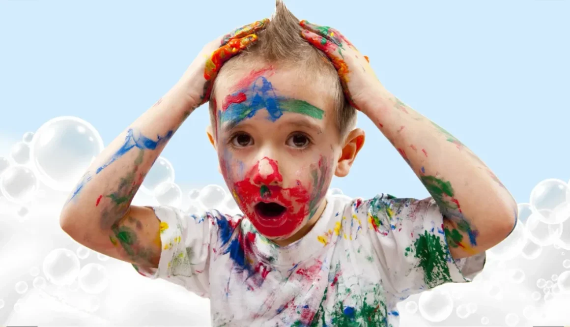 Kid and soapsuds